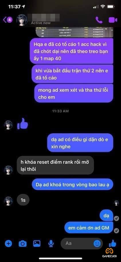 Rồi nhắn tin tố cáo GM, xin "ân xá"