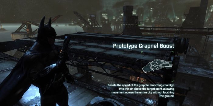 10 tien ich nho gon cuc ky dac dung trong vu tru Batman Arkham Batman examining the Grapnel Accelerator in Batman Arkham City Game Cuối