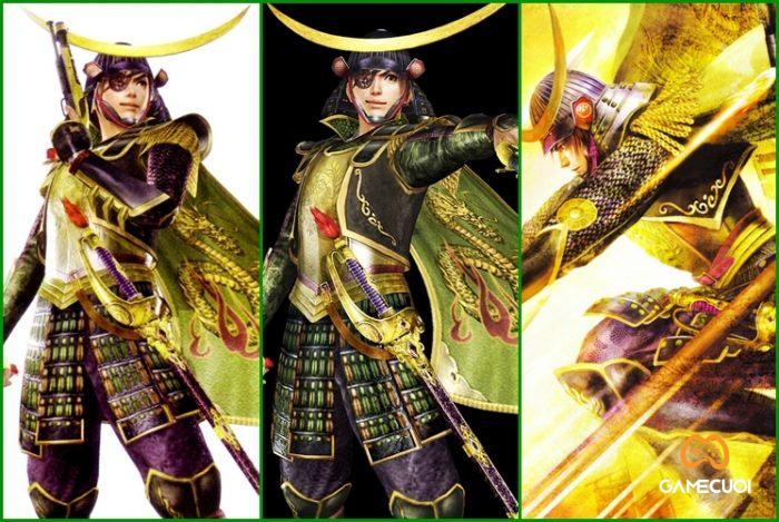 Masamune cũng bỏ đi đôi giày hình chân rồng độc đáo của phần 1 để khoác lên phía sau lưng một tấm áo choàng có in hình con Rồng trong vô cùng lộng lẫy.