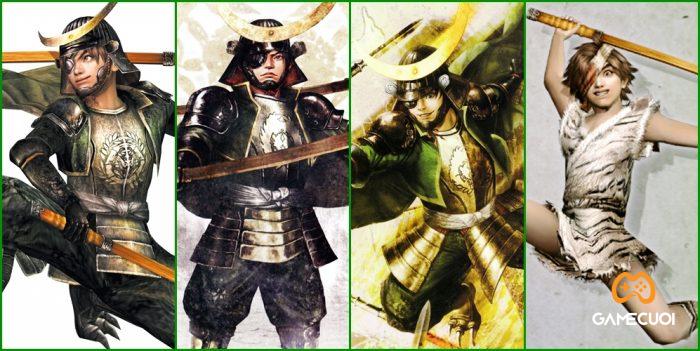 Masamune chọn cho mình một bộ giáp màu xám, anh khoác lên mình chiếc áo với màu xanh lá ở phần vai và trải dài xuống phần cánh tay là màu đen, chiếc quần thụng cũng màu đen nốt. Đặc biệt là chiếc mũ hình mặt trăng lưỡi liềm rất bắt mắt cùng đôi giày được thiết kế theo kiểu bàn chân của rồng trông có phần khá kì dị.