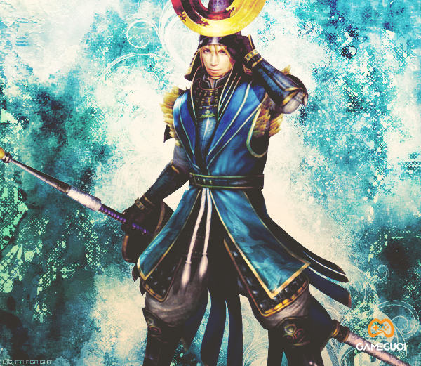 Nagamasa mặc bên ngoài chiếc áo dài màu xanh mạ