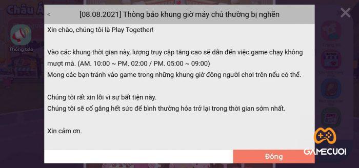 huong dan cach vao game play together luc bao tri 2 Game Cuối