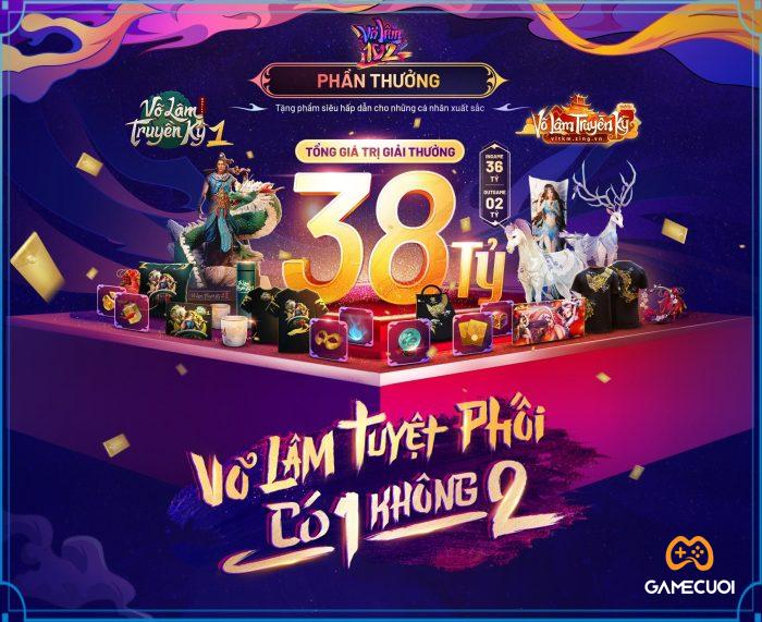 Bộ giải thưởng “tiền tỷ” của Võ Lâm 102 sẽ được trao cho cả thí sinh và khán giả tham gia bình chọn.