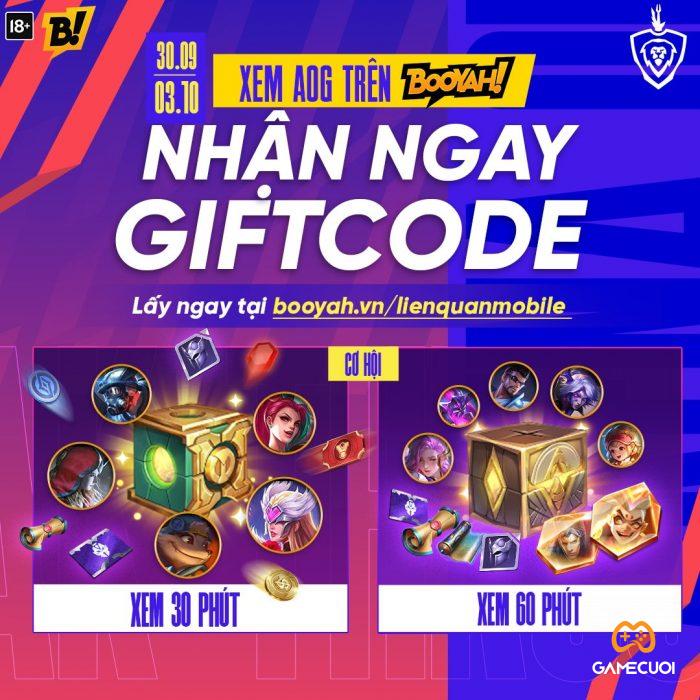 xem booyah nhận giftcode