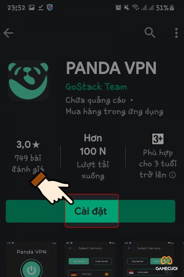 Cài đặt ứng dụng Panda VPN