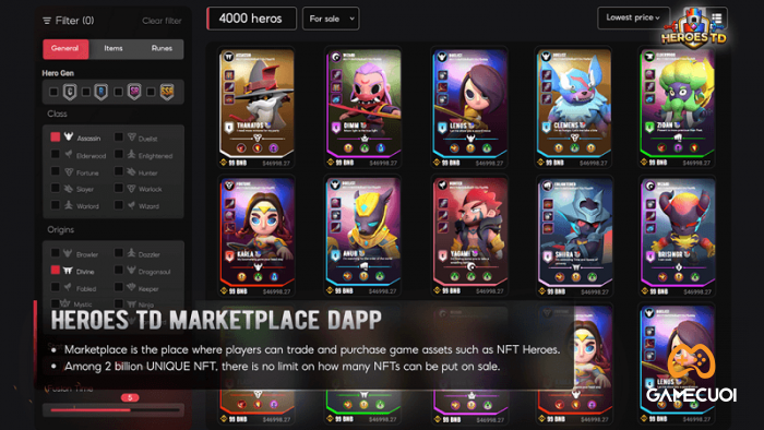 HEROES TD Marketplace DAPP fix Game Cuối
