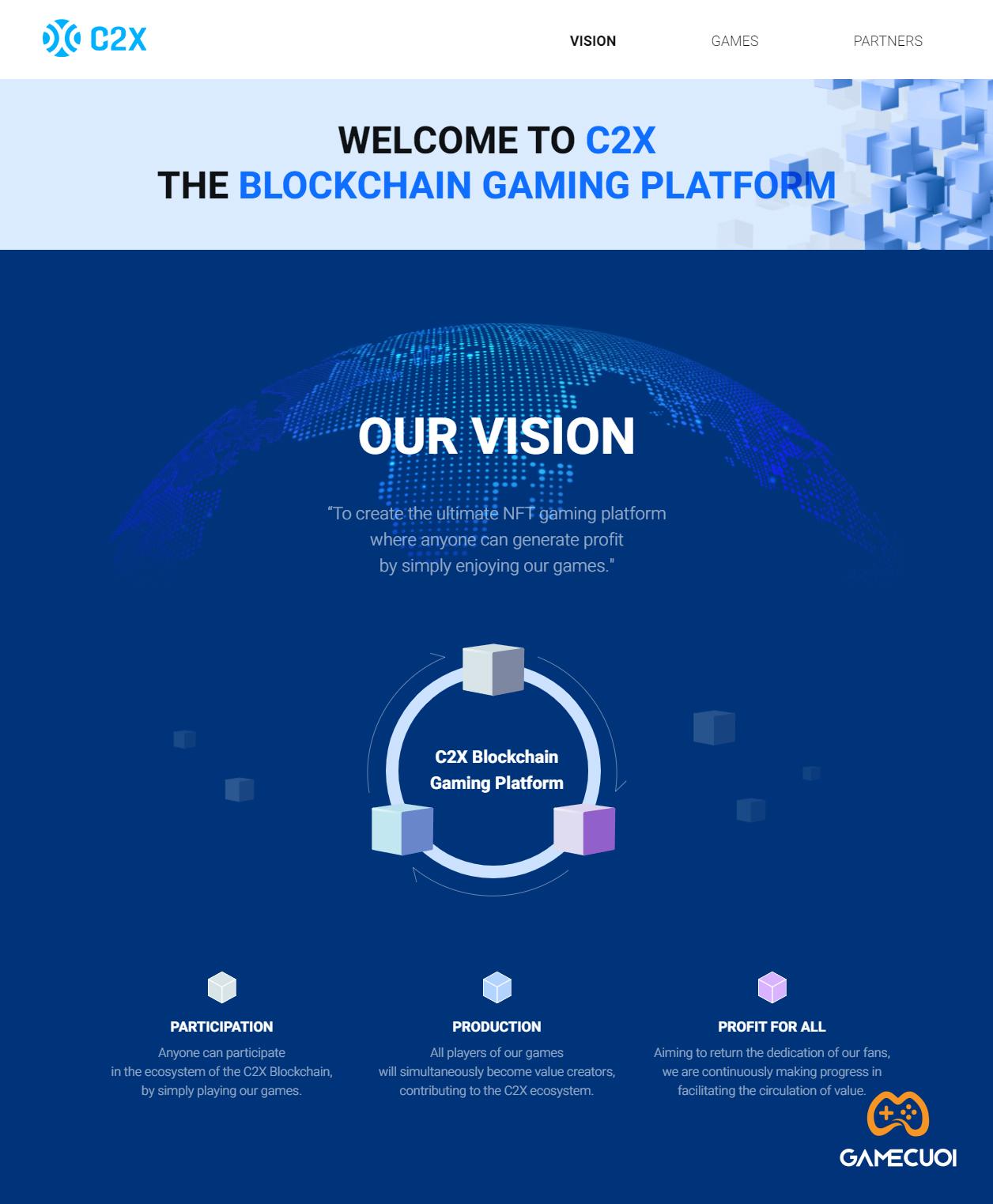 C2X – nền tảng trò chơi Blockchain chính thức hợp tác với Come2us