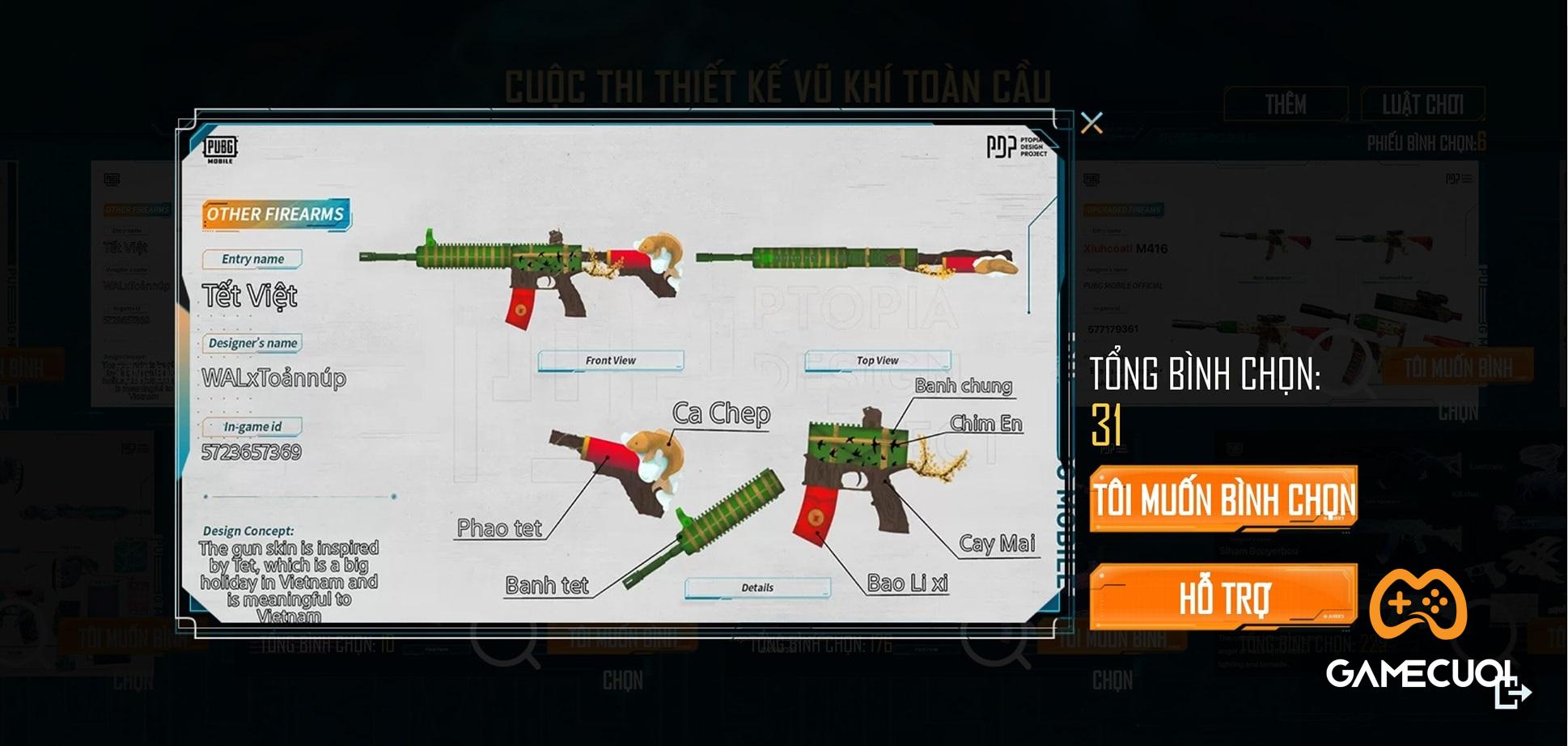 Game thủ Việt sáng tạo skin súng PUBG Mobile mang đậm dấu ấn Tết cổ truyền