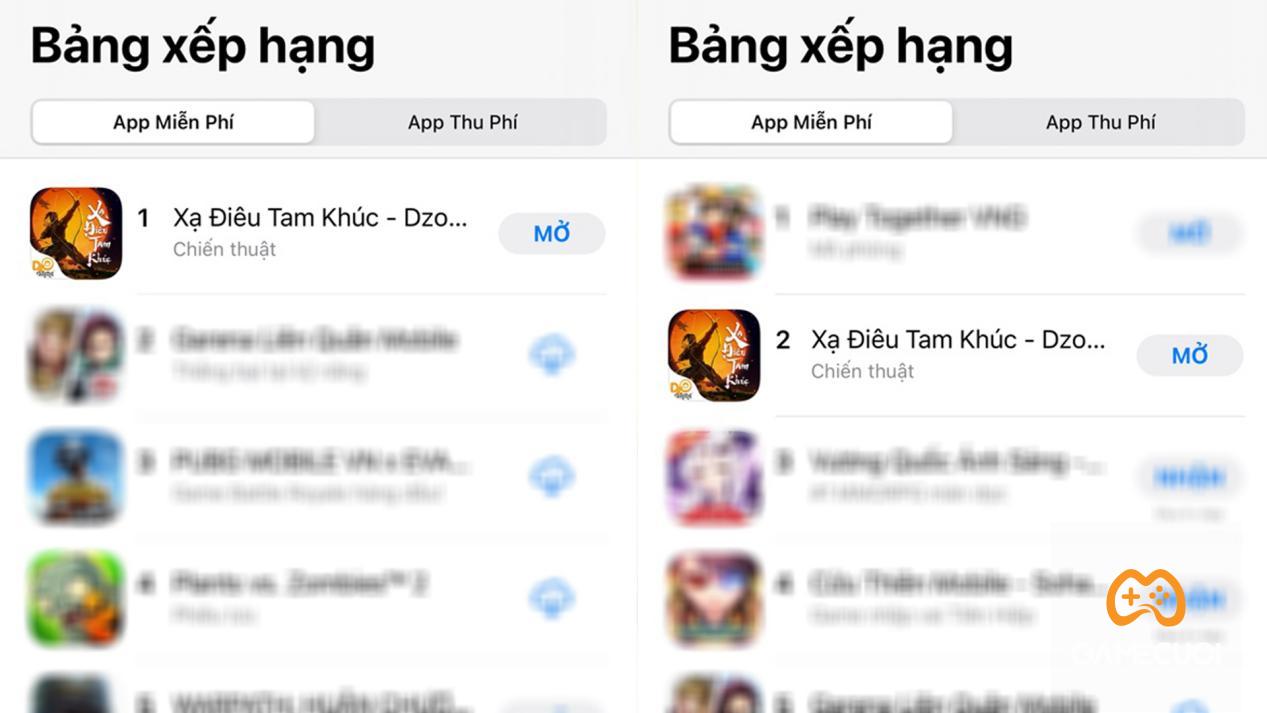 Xạ Điêu Tam Khúc Mobile – Game đứng top Appstore suốt tuần qua