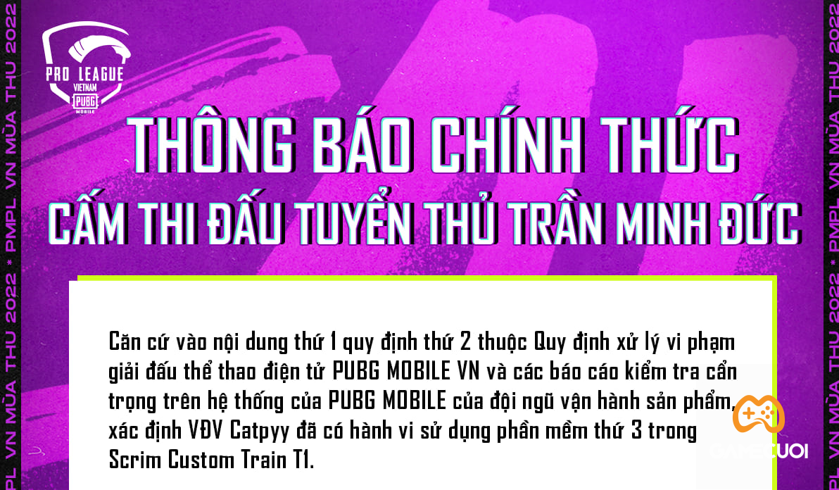Tuyển thủ PUBG Mobile Việt Nam bị cấm thi đấu 1 năm do sử dụng phần mềm thứ 3