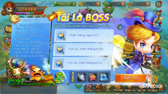 Người chơi sẽ hóa thân thành Boss Bolo Bala, Quốc Vương Vương Thành Gà, Sulan