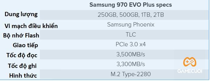 SSD tot nhat de choi game nam 2022 Samsung 970 EVO Plus Game Cuối