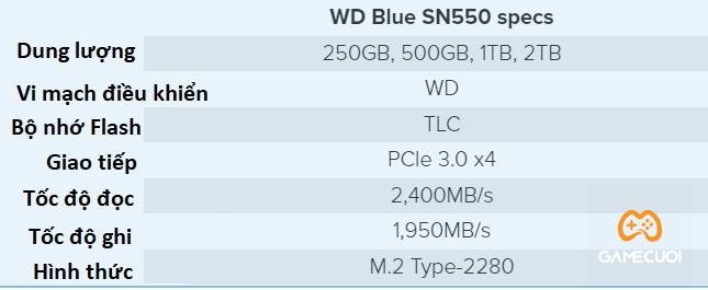 SSD tot nhat de choi game nam 2022 WD Blue SN550 Game Cuối