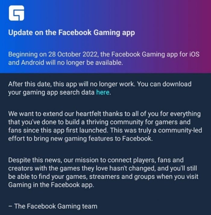 Ung dung Facebook Gaming sap ngung hoat dong 2 Game Cuối