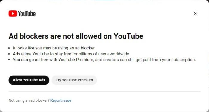 YouTube thu nghiem khong cho xem video tru khi ban tat trinh chan quang cao Game Cuối