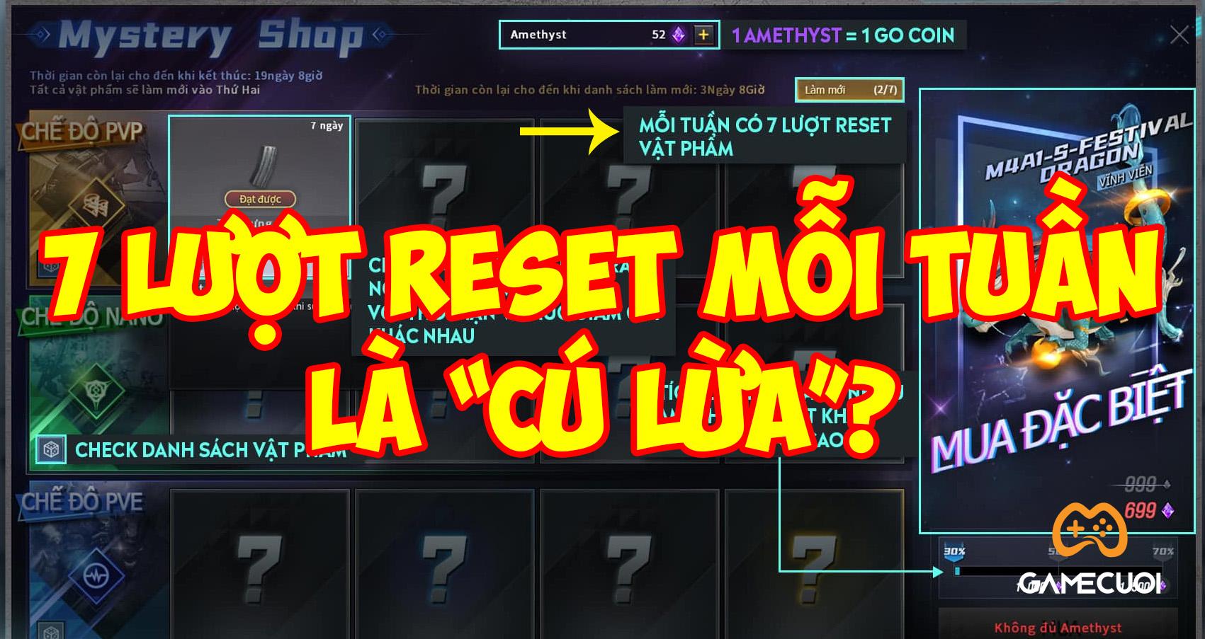 Game thủ Đột Kích “khó hiểu” khi không được reset lượt làm mới Shop kì bí