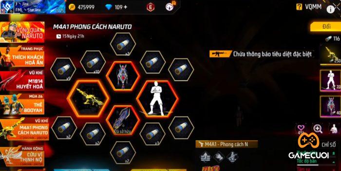 Test Vong Quay San M4A1 NARUTO Va Hanh Dong Ket An Su Kien Nap KC Nhan EMOTE Cuc Xin Free Fire YouTube 02 11 2025 11 33 AM Game Cuối