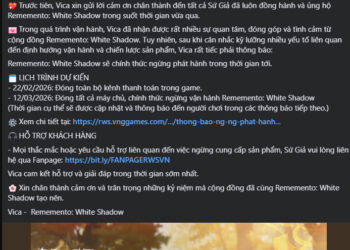 Rememento: White Shadow chính thức thông báo ngừng phát hành tại Việt Nam