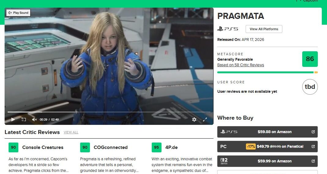 Pragmata của Capcom bùng nổ điểm số – sẵn sàng ra mắt vào 17/04