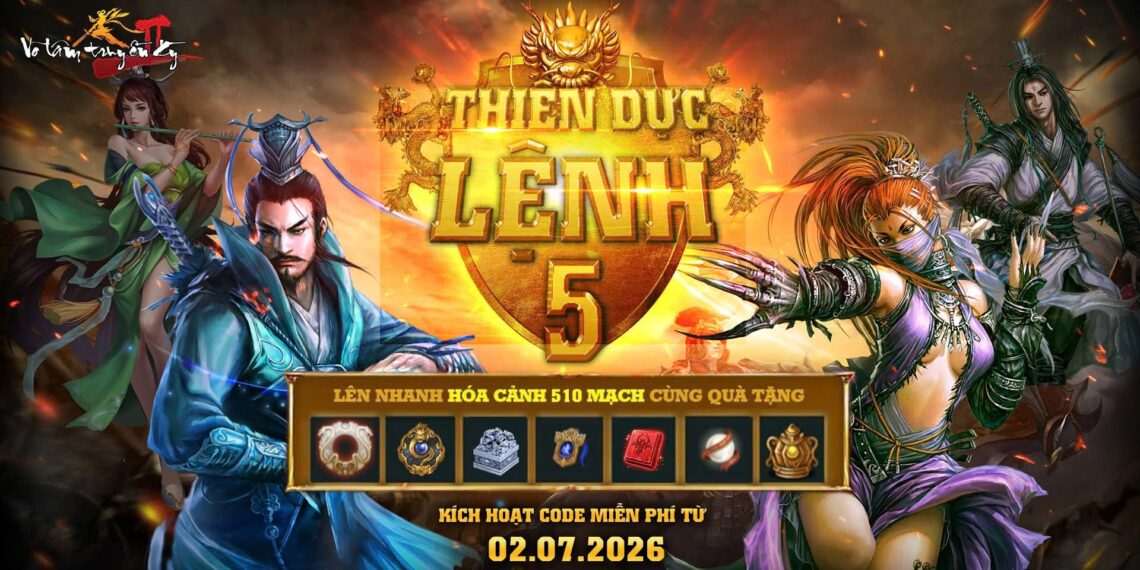 Võ Lâm Truyền Kỳ II mở máy chủ mới Chiến Long tặng code Thiên Dực Lệnh 5